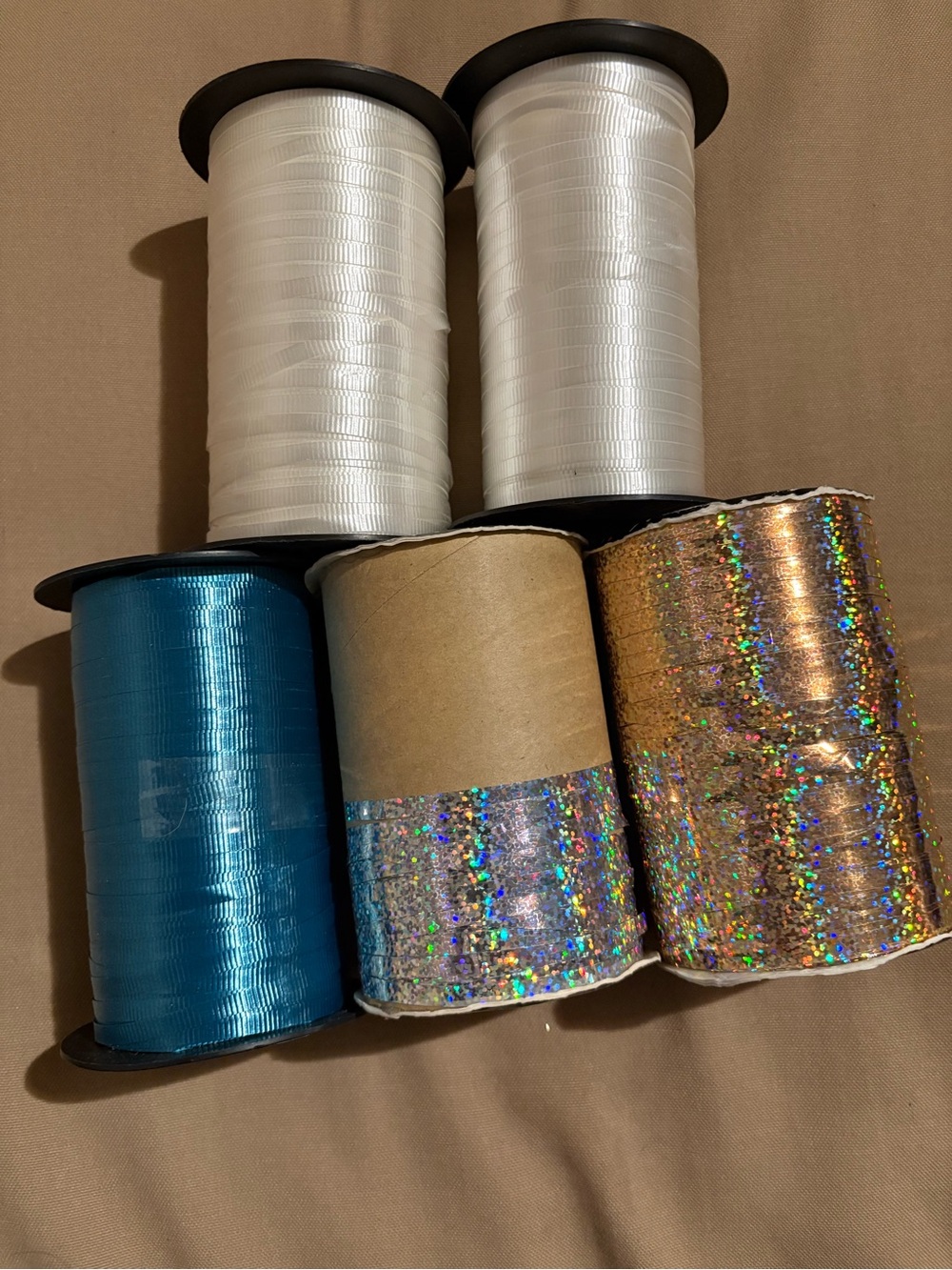 White, Blue and Holographic Party Ribbon Set - Unbranded Blue is the only new.